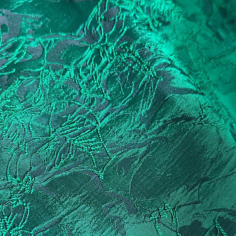 Alice + Olivia Mollie Circle Skirt Vibrant Green Party Jacquard Dress Size 0 - Picture 10 of 11